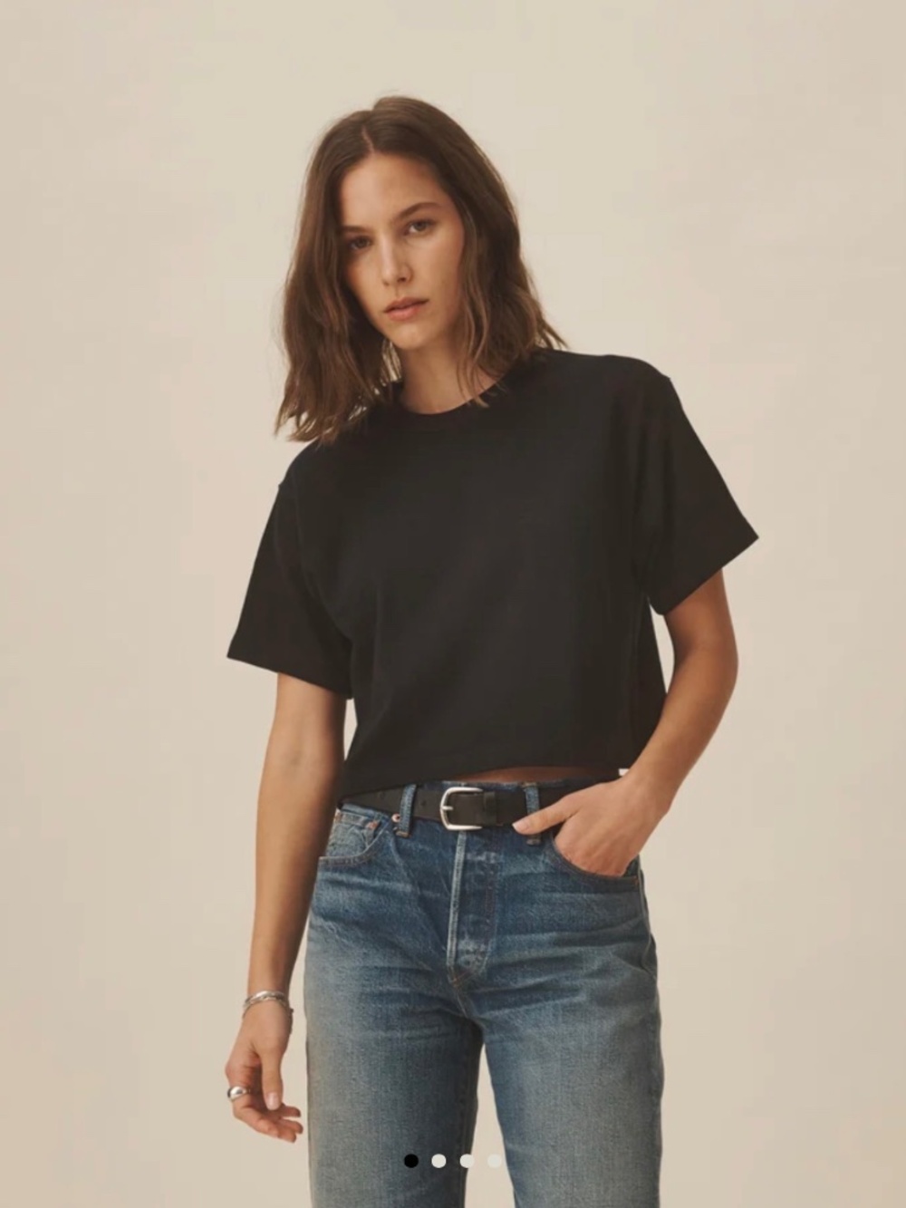 Buck Mason FIELD-SPEC BOYFRIEND CROP TEE Black Size Small